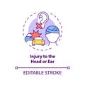 Injury to head and ear concept icon