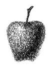 Ink apple silhouette curly line