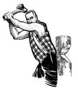 Canadian lumberjack with axe Royalty Free Stock Photo