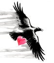 Raven with a stolen heart Royalty Free Stock Photo