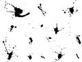 Ink blot collection, big set of isolated spots, black drops on white background. Royalty Free Stock Photo