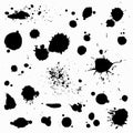 Ink blots and paint splatters. Vector Royalty Free Stock Photo