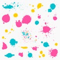 Ink blots and paint splatters. Vector Royalty Free Stock Photo