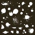 Ink blots and paint splatters. Vector Royalty Free Stock Photo