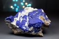 Ink Blue Lazurite With White Forsterite Specimen Royalty Free Stock Photo