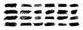 Ink brush shape strokes set, brushes, lines, black paint, grungy. hand drawn graphic element isolated Royalty Free Stock Photo