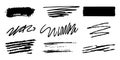 Ink Brush Stroke And Scribble Set. Artistic Expression And Design Elements Collection. Isolated Vector Illustration Royalty Free Stock Photo