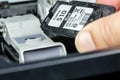 Ink cartridge replacement on an inkjet printer