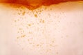 Macro shoot moving paint drops of bubbles liquid ink paint. Royalty Free Stock Photo