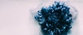 Ink drop background steel blue glitter smoke puff