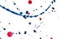 Ink drop color splash on white  background , Red and blue surface design style Royalty Free Stock Photo