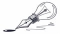 Ink flow lightbulb: fluid ideas and creative writing process. #writing #creative vector design Generative AI