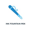 ink fountain pen icon. calligraphy supplies for fountain pen con Royalty Free Stock Photo