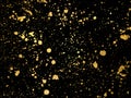 Ink golden blots grunge urban background. Texture Vector. Dust overlay distress grain. Gold paint splatter , dirty