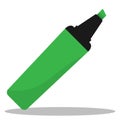 Ink Graphic green Marker Pen Highlighter isolated on white. flat vector illustration Royalty Free Stock Photo