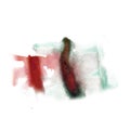 Ink green red splatter watercolour dye liquid watercolor macro spot blotch texture isolated on white background Royalty Free Stock Photo