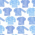 Ink hand drawn seamless pattern with seadogs singlets