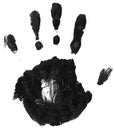 Ink hand paint print on white paper Royalty Free Stock Photo