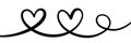 Ink heart swirl loop flourish vector linear banner illustration Royalty Free Stock Photo
