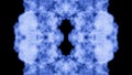 Ink kaleidoscope is abstract ink background like Rorschach inkblot test12 Blue ink or smoke isolated on black in slow