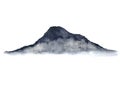 ink landscape mountain fog . Traditional oriental. asia art style.isolated on a white background Royalty Free Stock Photo