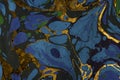 Ink marble texture. Ebru handmade wave background. Kraft paper surface. Unique art illustration. Liquid marbling texture Royalty Free Stock Photo