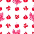 Ink messy drops leaves illustration. Print for cloth design, textile, fabric, wallpaper