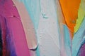 Fragment. Multicolored texture painting. Abstract art background. oil on canvas. Rough brushstrokes of paint. Closeup of a paintin