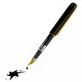 Ink pen and the blot, 3D Royalty Free Stock Photo