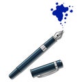 Ink pen and blot vector illustration Royalty Free Stock Photo