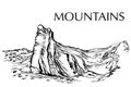 Ink pen drawn range of mountain