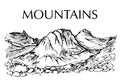 Ink pen drawn range of mountain