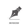 Ink pen icon simple flat style vector illustration Royalty Free Stock Photo