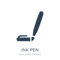 ink pen icon in trendy design style. ink pen icon isolated on white background. ink pen vector icon simple and modern flat symbol Royalty Free Stock Photo