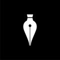 Ink pen isolated icon on black background Royalty Free Stock Photo