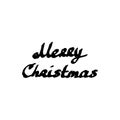 Ink Pen letters Merry Christmas. Hand draw sketch isolated on white background. Vector illustration