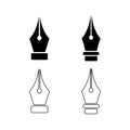 Ink Pen Nib Solid Icons Stationery Pack Royalty Free Stock Photo