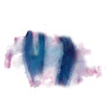 Ink pink blue splatter watercolour dye liquid watercolor macro spot blotch texture isolated on white background