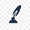 Ink and Quill vector icon isolated on transparent background, In