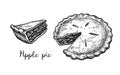 Ink sketch of apple pie Royalty Free Stock Photo