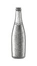 Ink sketch of champagne bottle.