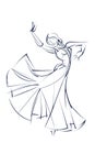 Ink sketch gesture drawing of dancer