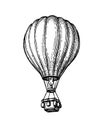 Ink sketch of hot air balloon. Royalty Free Stock Photo