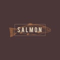 Ink sketch of salmon. Hand drawn vector illustration of fish Royalty Free Stock Photo