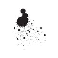 Ink Splash Background . Black Paint Splattered Shape . Grunge Background Texture Royalty Free Stock Photo