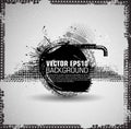 Ink Splash Background. Black Paint Splattered Shape. Grunge Background Texture. Vector Distress Background. Cracked Royalty Free Stock Photo