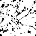 Ink splash seamless pattern. Paint splash. Vector black watercolor texture Royalty Free Stock Photo