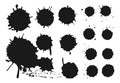 Ink splash drops stains grunge spatters vector set Royalty Free Stock Photo