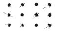 Ink splashes and drops. Set of vector handdrawn blobs, blots and spatters Royalty Free Stock Photo