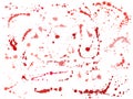 Ink splatter paint drops splashes, bed blood spots Royalty Free Stock Photo